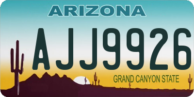 AZ license plate AJJ9926