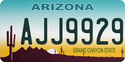 AZ license plate AJJ9929