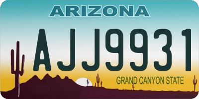 AZ license plate AJJ9931