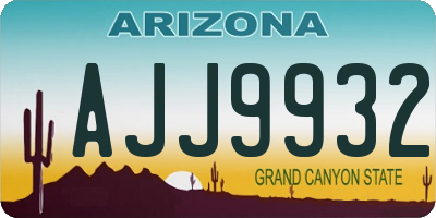 AZ license plate AJJ9932