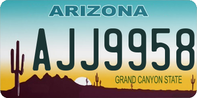 AZ license plate AJJ9958