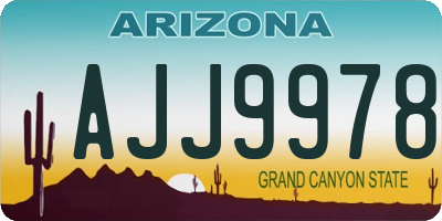 AZ license plate AJJ9978