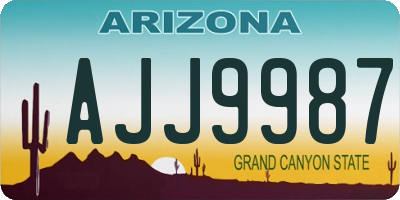 AZ license plate AJJ9987