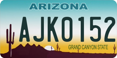 AZ license plate AJK0152