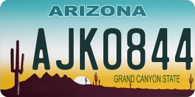 AZ license plate AJK0844