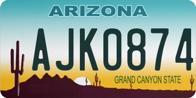 AZ license plate AJK0874