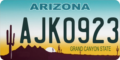 AZ license plate AJK0923
