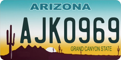 AZ license plate AJK0969