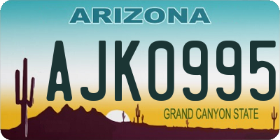 AZ license plate AJK0995