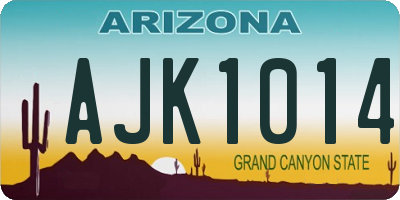 AZ license plate AJK1014