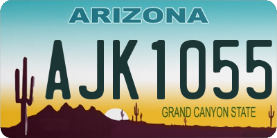 AZ license plate AJK1055
