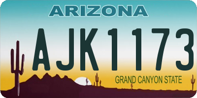 AZ license plate AJK1173