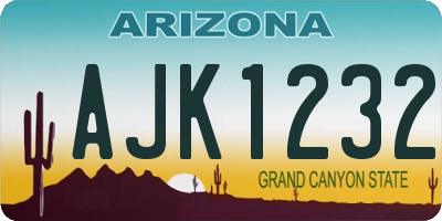 AZ license plate AJK1232