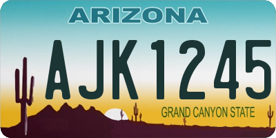 AZ license plate AJK1245