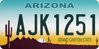 AZ license plate AJK1251
