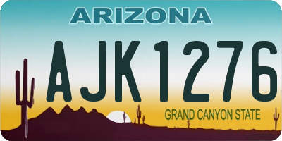 AZ license plate AJK1276