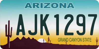 AZ license plate AJK1297