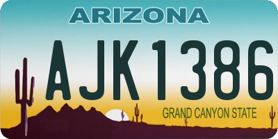 AZ license plate AJK1386