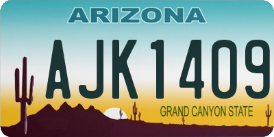 AZ license plate AJK1409