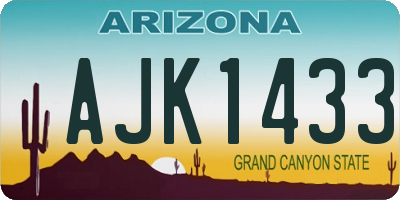 AZ license plate AJK1433