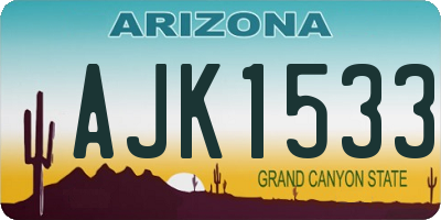 AZ license plate AJK1533