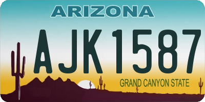 AZ license plate AJK1587