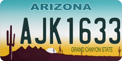 AZ license plate AJK1633