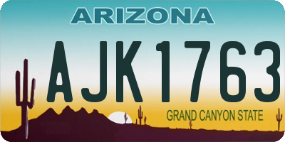 AZ license plate AJK1763
