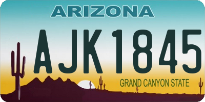 AZ license plate AJK1845