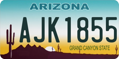 AZ license plate AJK1855