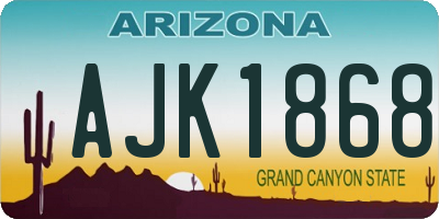 AZ license plate AJK1868