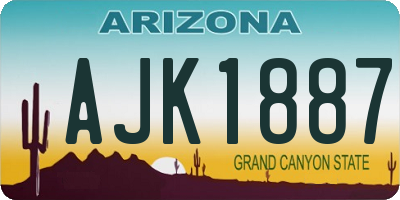 AZ license plate AJK1887