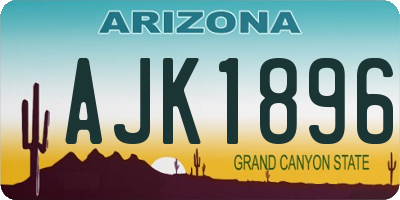 AZ license plate AJK1896
