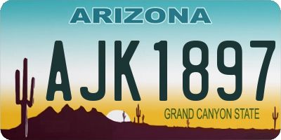 AZ license plate AJK1897