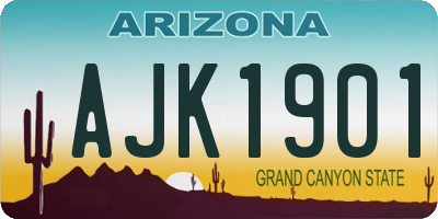 AZ license plate AJK1901
