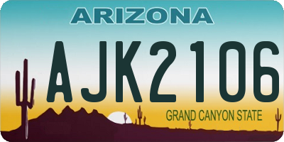 AZ license plate AJK2106