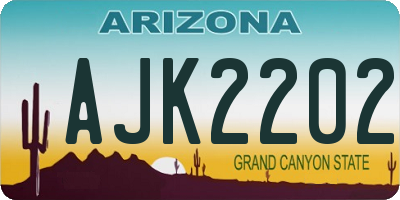 AZ license plate AJK2202