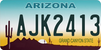 AZ license plate AJK2413