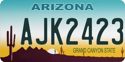 AZ license plate AJK2423
