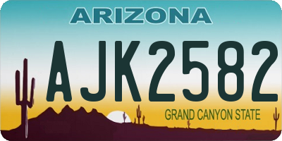 AZ license plate AJK2582