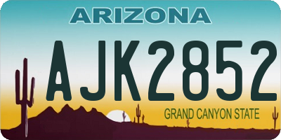 AZ license plate AJK2852