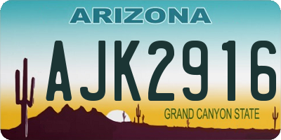 AZ license plate AJK2916