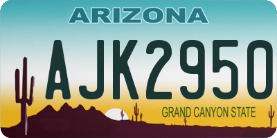 AZ license plate AJK2950