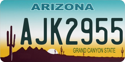 AZ license plate AJK2955