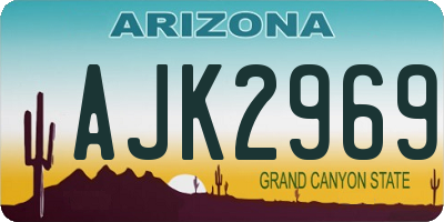 AZ license plate AJK2969