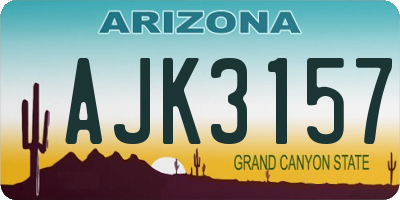 AZ license plate AJK3157