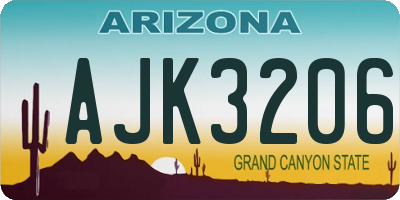 AZ license plate AJK3206