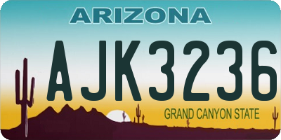 AZ license plate AJK3236