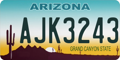 AZ license plate AJK3243