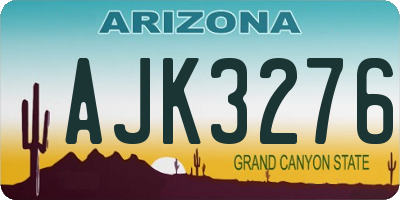 AZ license plate AJK3276